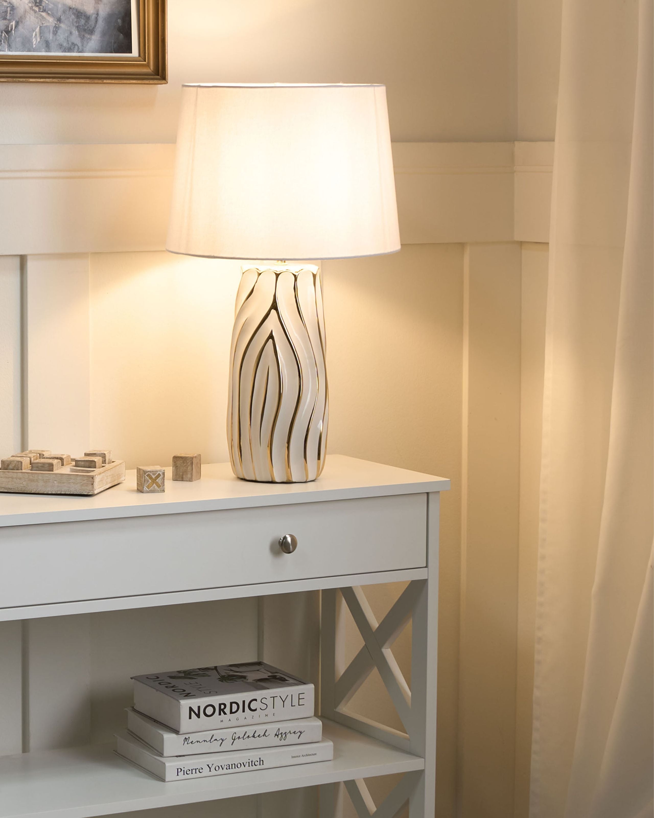 Bordslampa PATUCA Keramik Vit