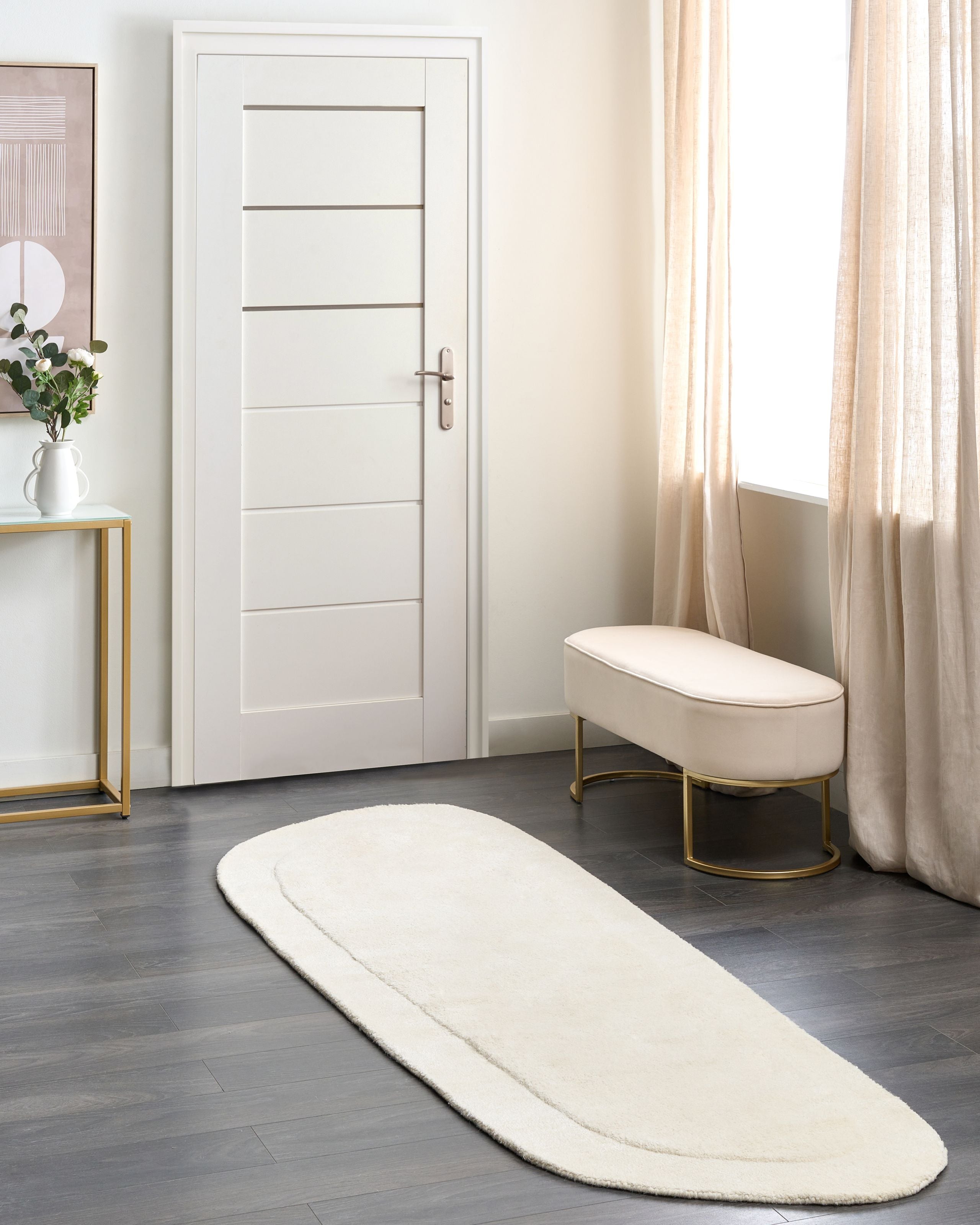 Matta BERANI Ljusbeige 80 x 250 cm Viskos