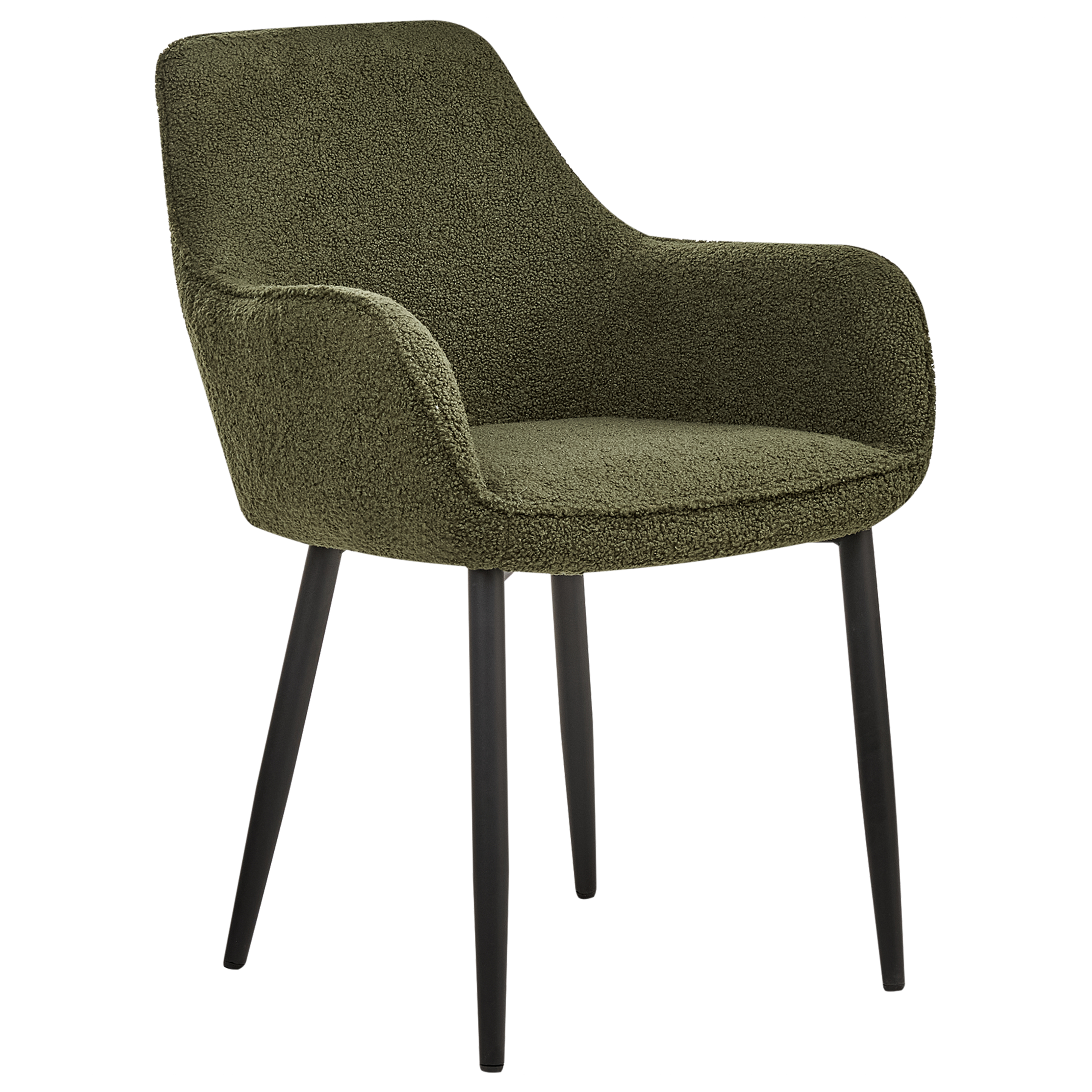 Set med 2 matstolar ALDEN Bouclé Mörkgrön
