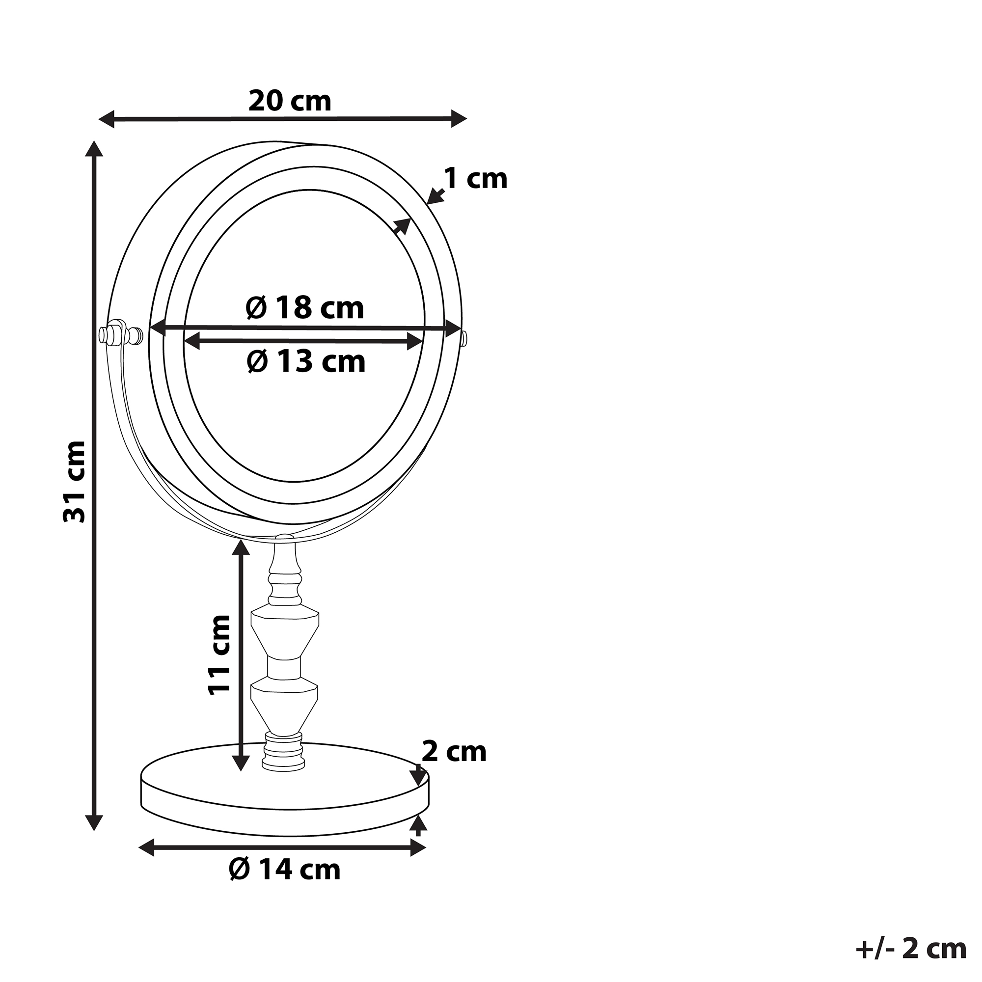 Sminkspegel LED LAON Silver