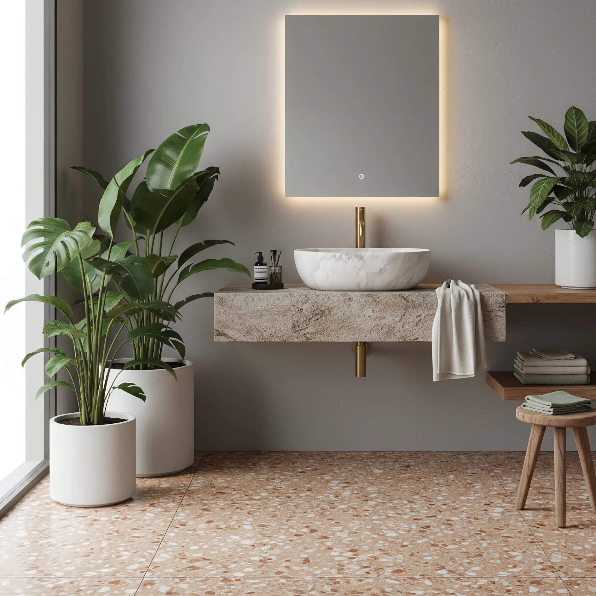 REA Bänkskål AMELIA ASH MATT Beige, 48x34,5x13,5cm