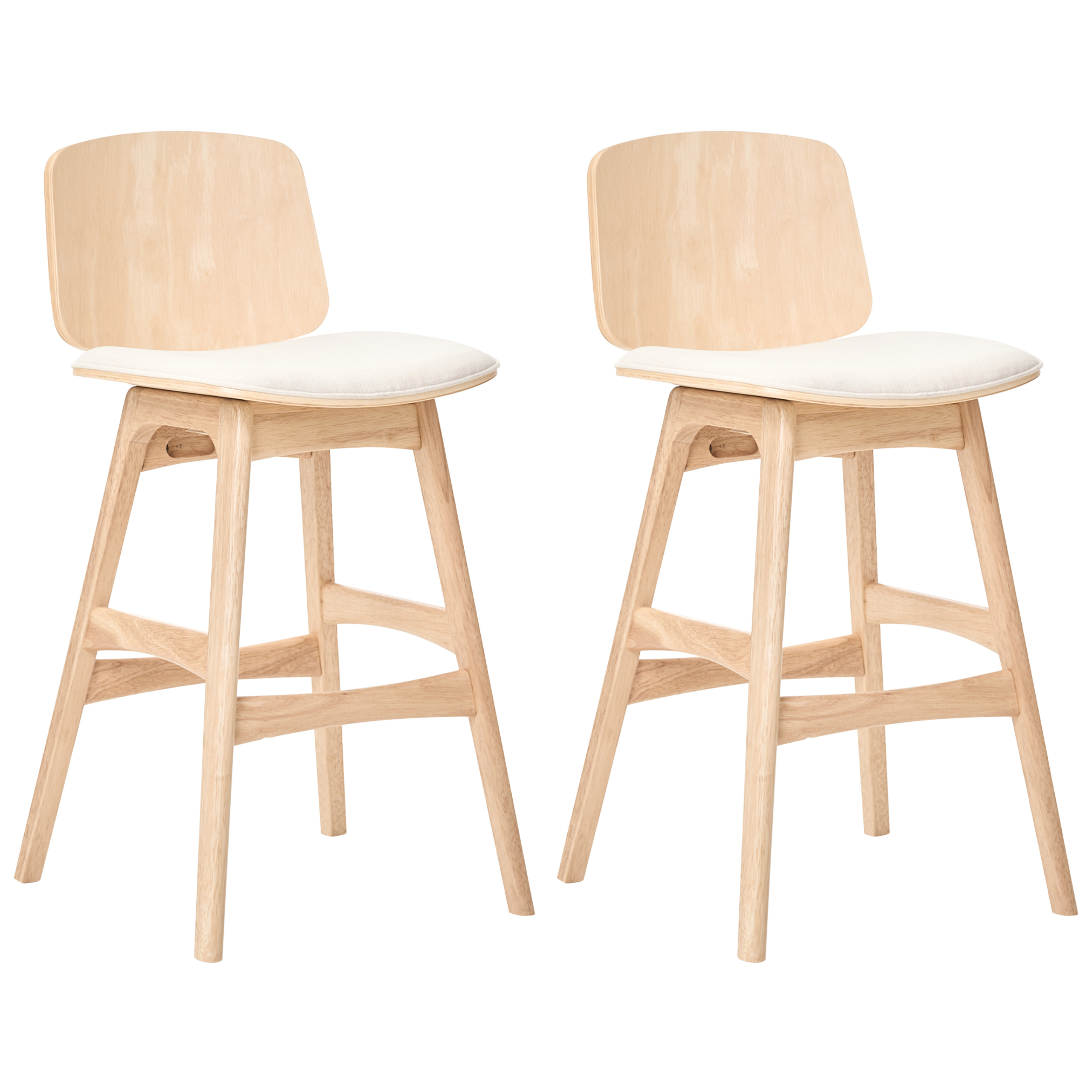 Set med 2 barstolar CHARLESTON Trä Ljusbrun/ Ljusbeige