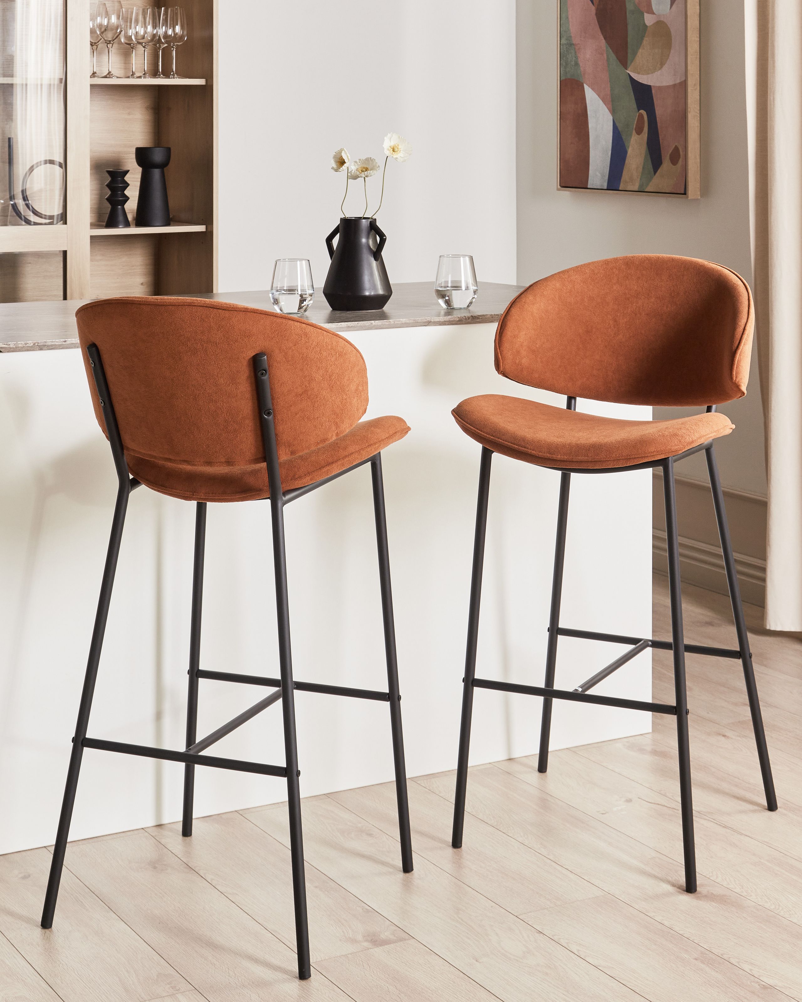 Set med 2 barstolar KIANA Orange