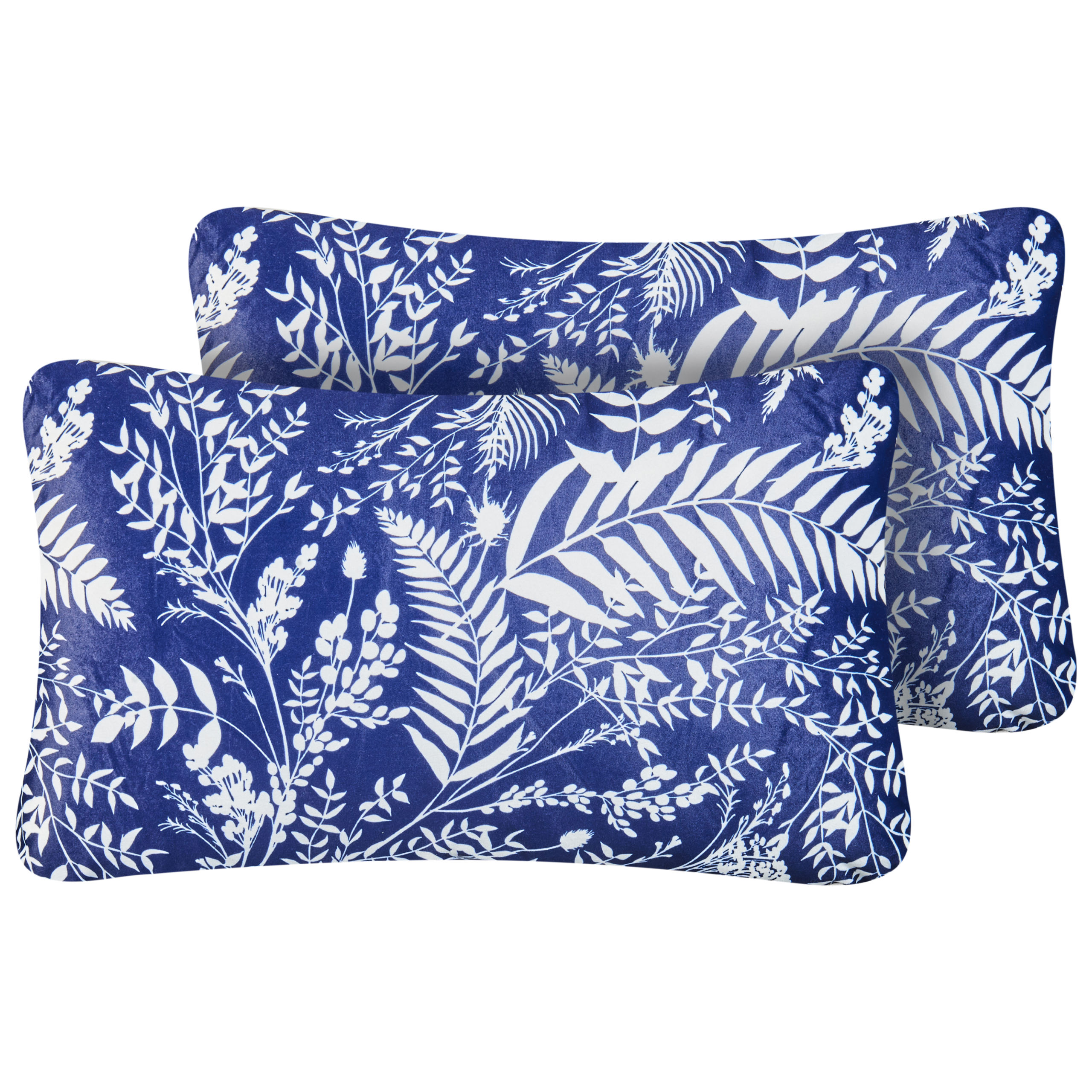 Set med 2 utomhusdynor GLIMMER Växtmotiv 30 x 50 cm Blå