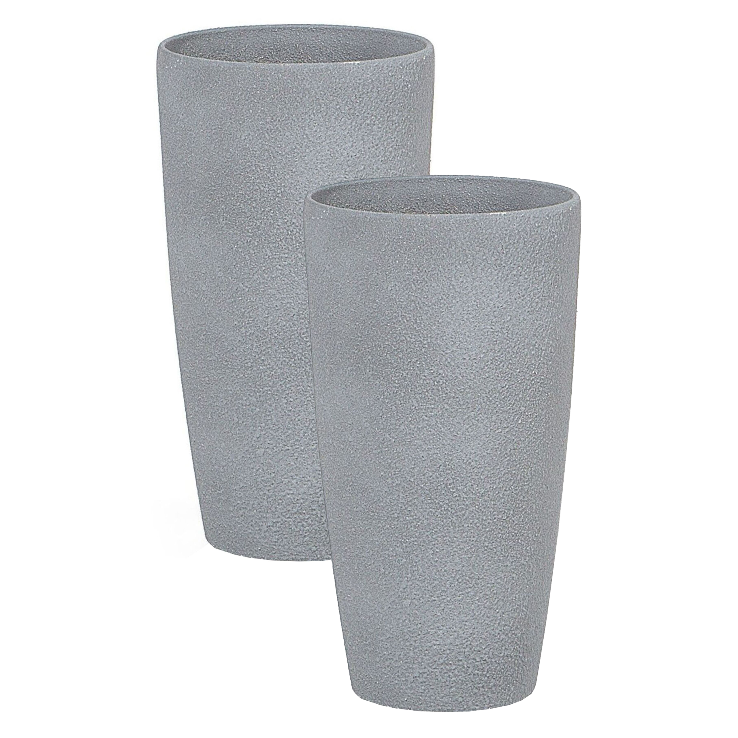 Set med 2 växtkrukor ABDERA 23 cm Grå