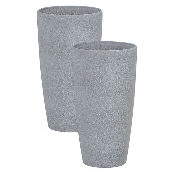Set med 2 växtkrukor ABDERA 23 cm Grå