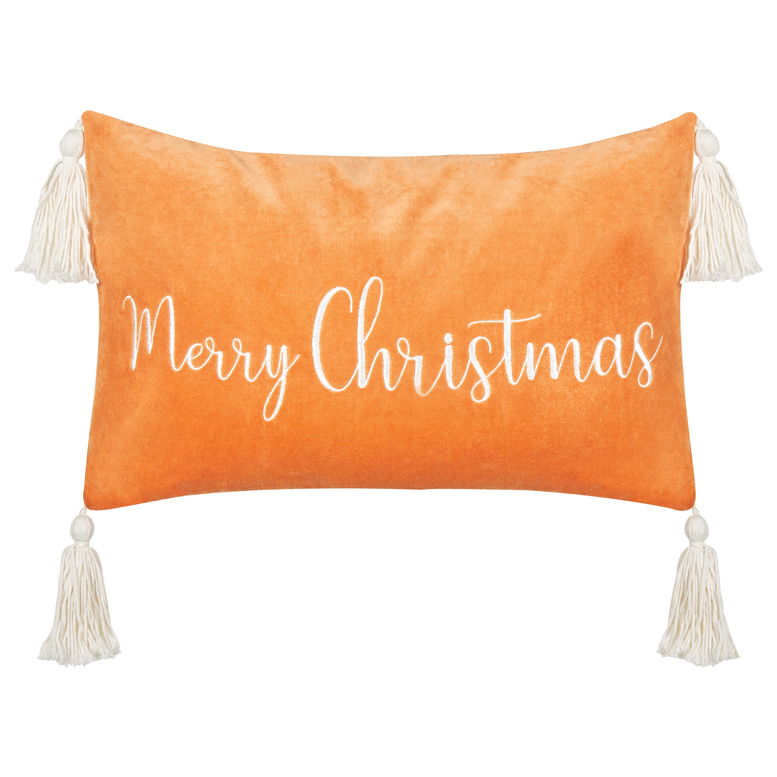 Prydnadskudde LITHOPS 30 x 50 cm Sammet Orange Julmotiv