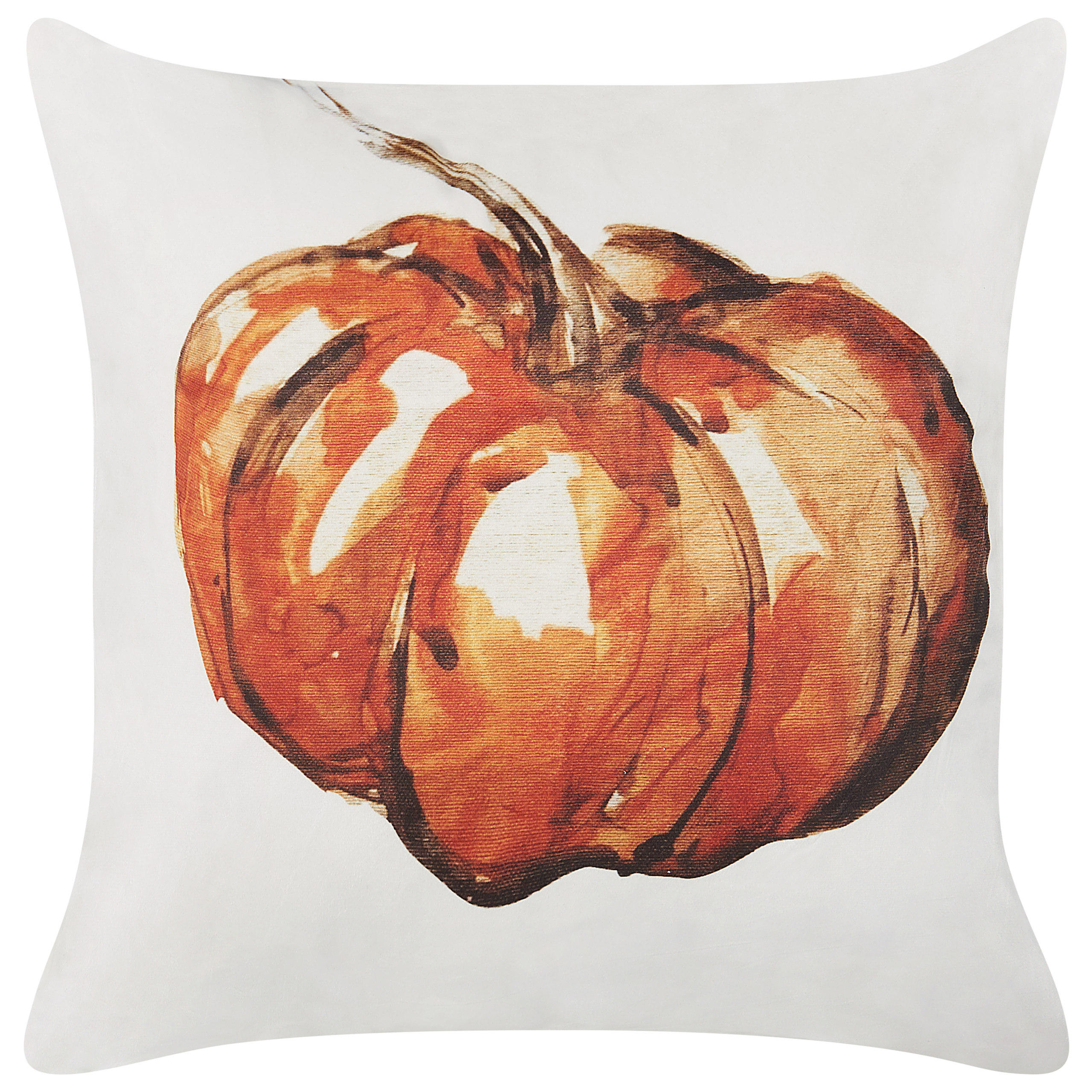 Prydnadskudde CURBITA 45 x 45 cm Sammet Beige Växtmotiv