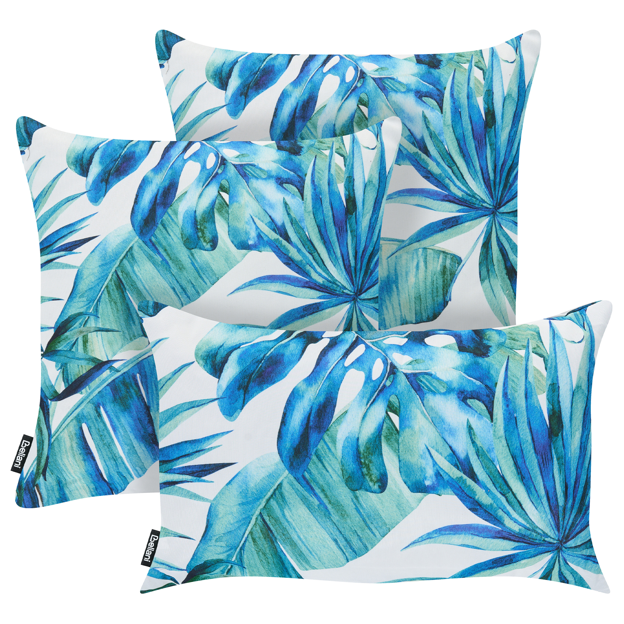 Set med 3 utomhusdynor BOWENIA Växtmotiv 30 x 50 cm 45 x 45 cm Flerfärgad