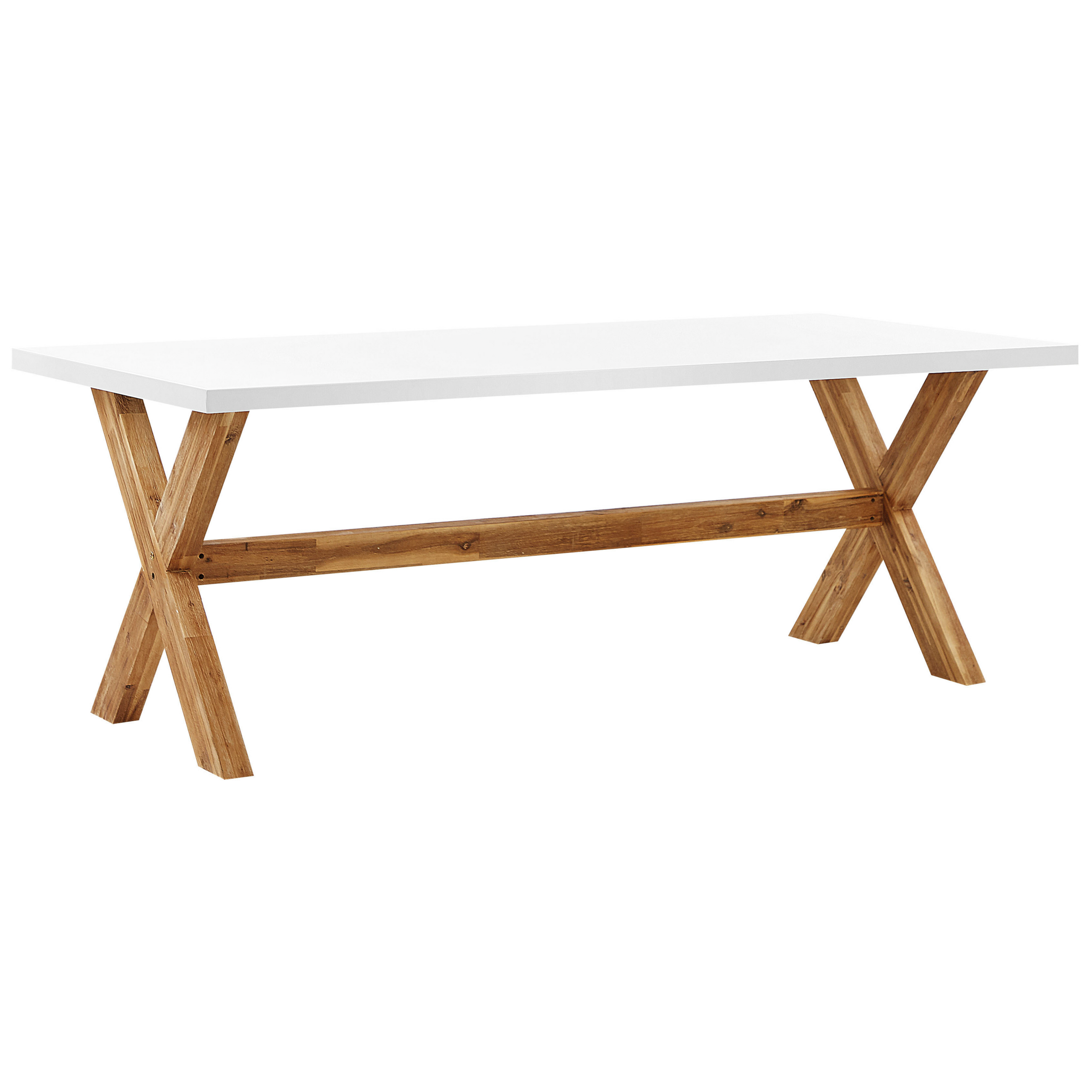 Trädgårdsmatbord OLBIA 200 cm 100 cm Betong Vit