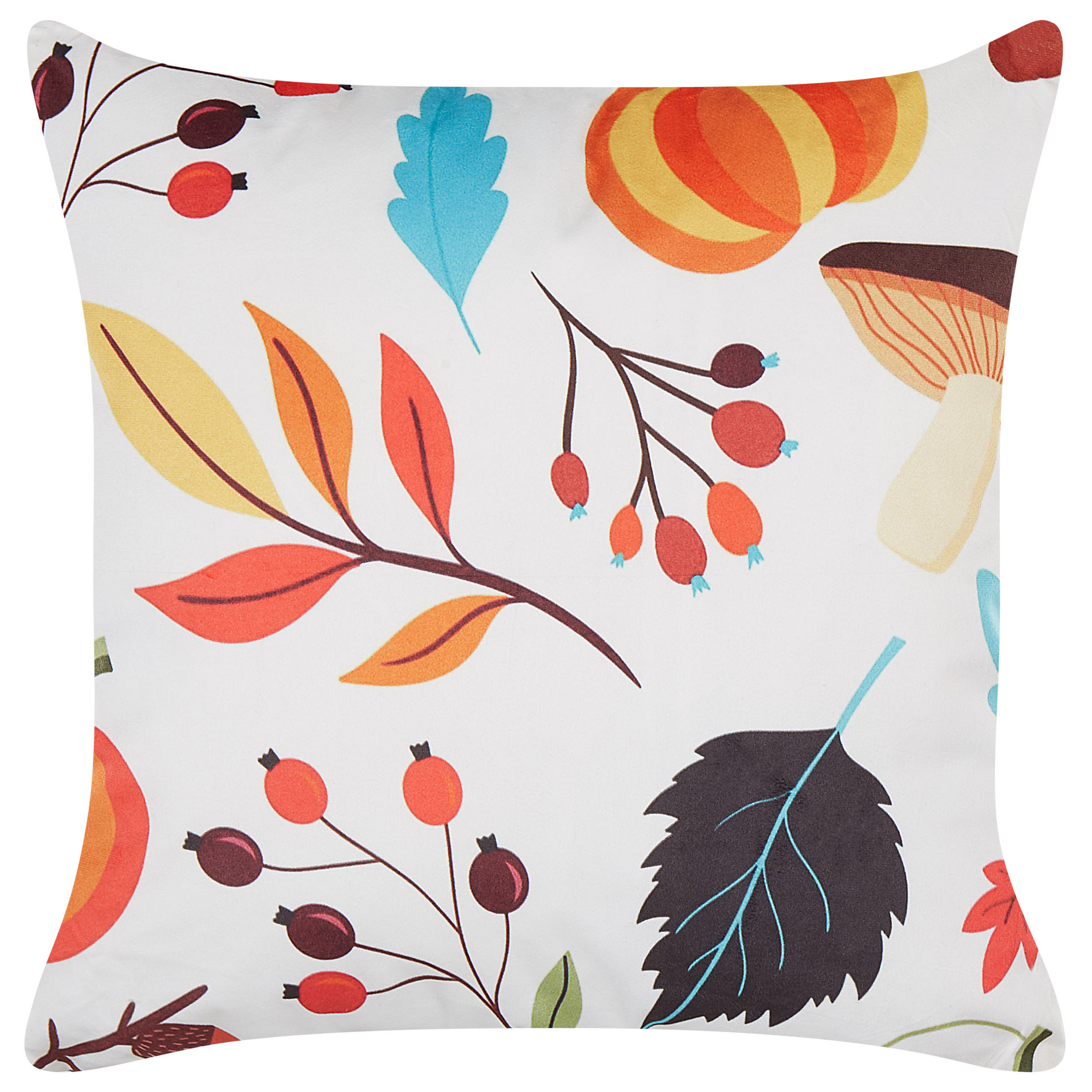 Prydnadskudde VISCARIA 45 x 45 cm Sammet Flerfärgad Växtmotiv
