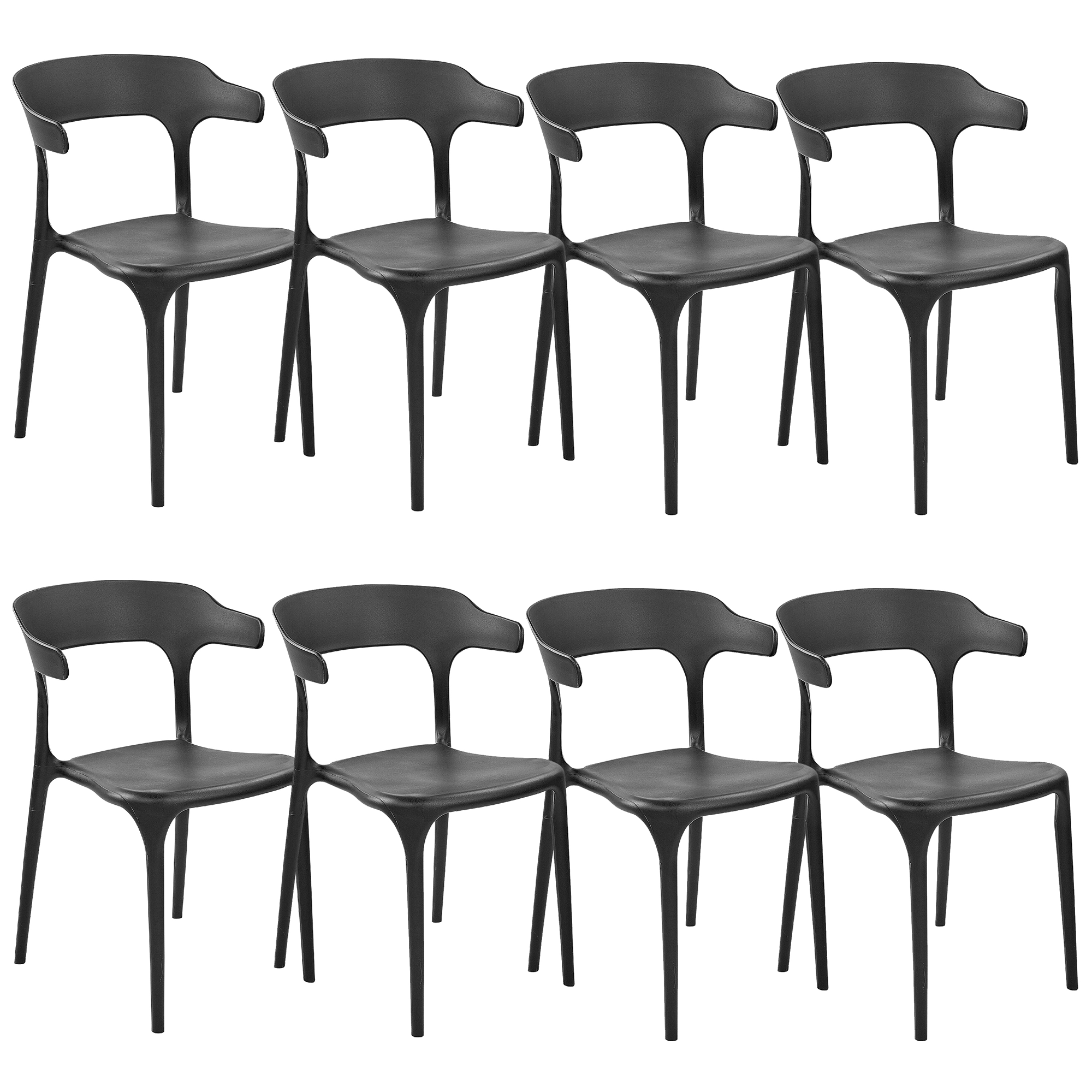 Set med 8 matstolar GUBBIO Svart