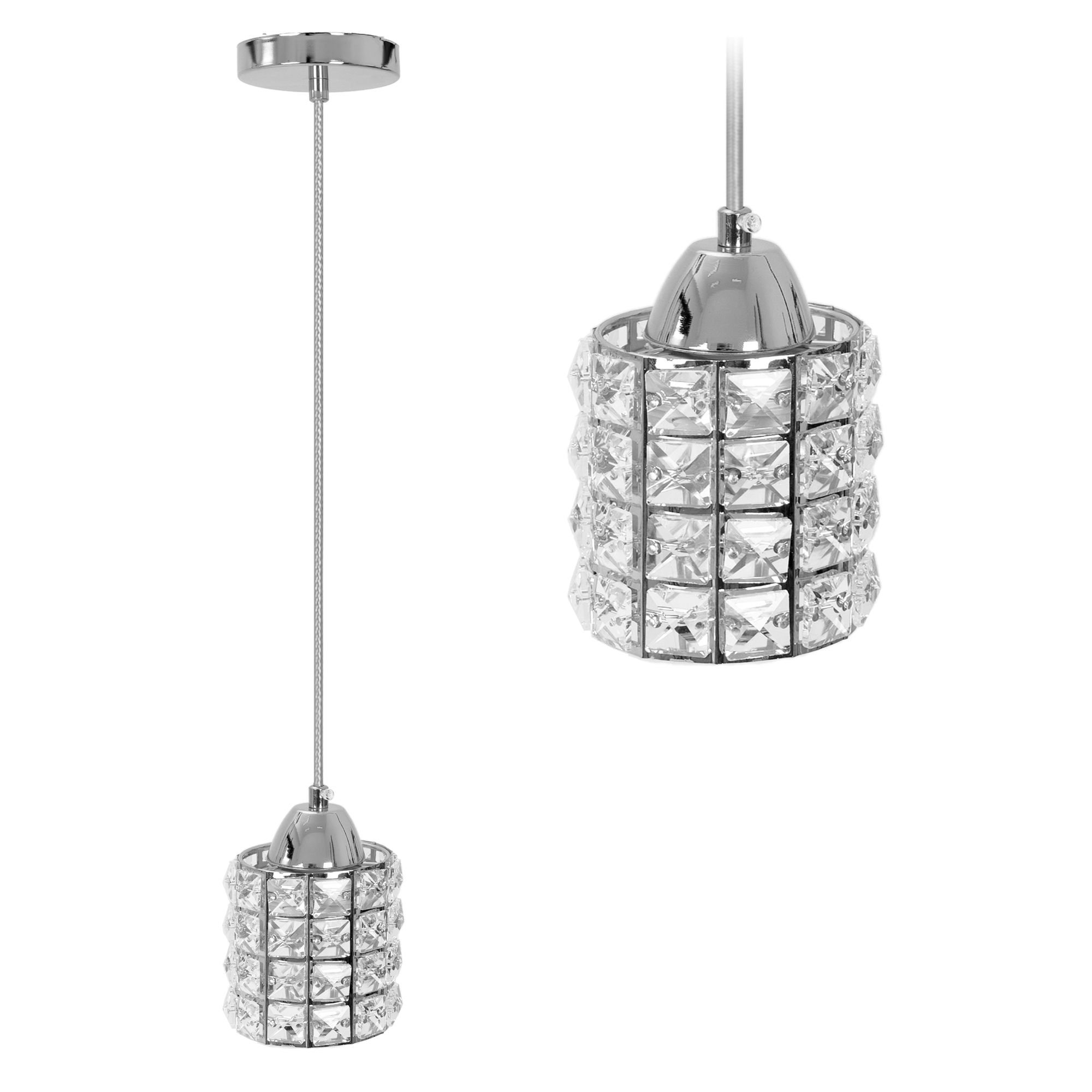 TOOLIGHT hängande taklampa APP727-1CP Krom 14x9,5x90cm