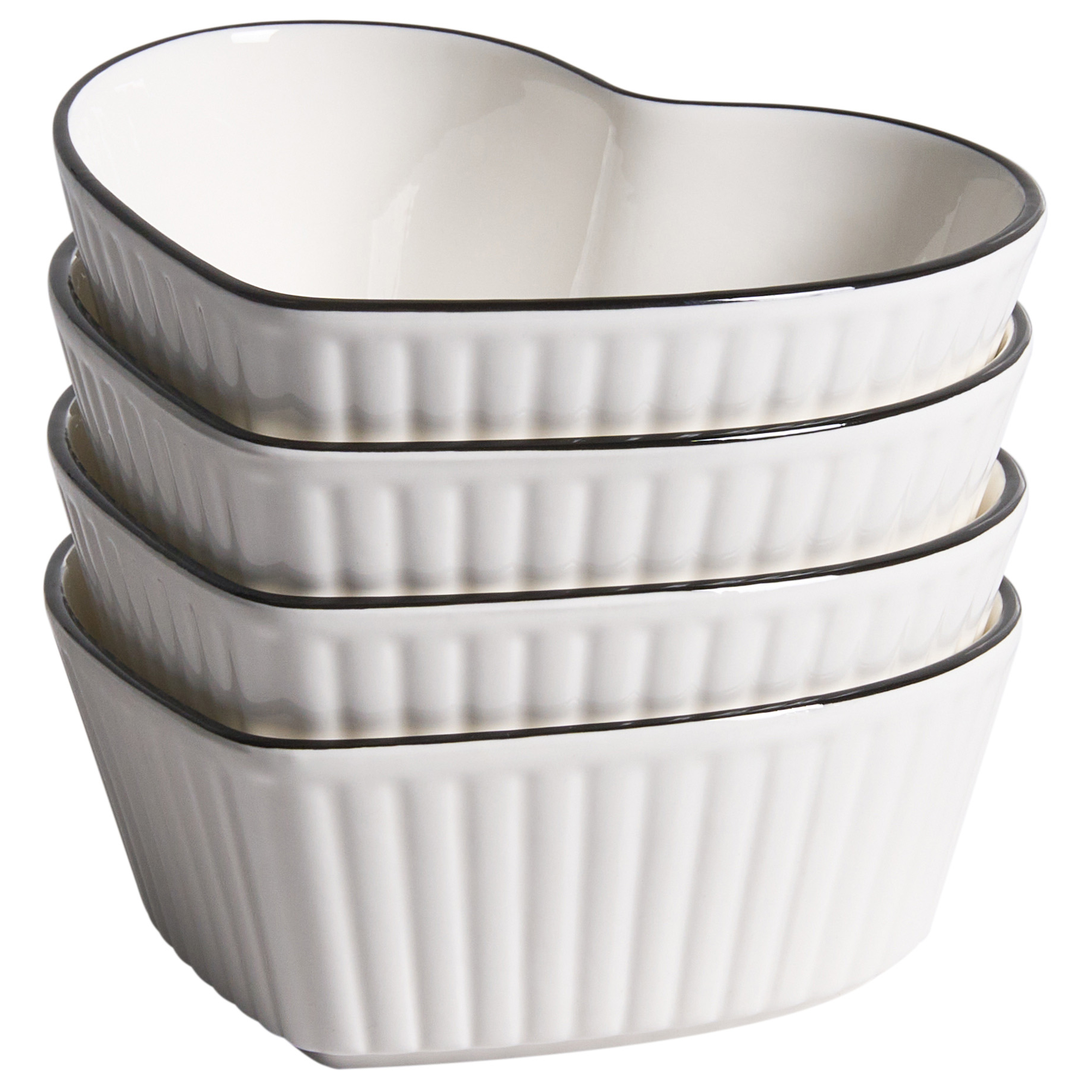 Set med 4 ramekiner MACE Porslin Vit