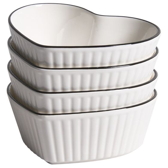 Set med 4 ramekiner MACE Porslin Vit
