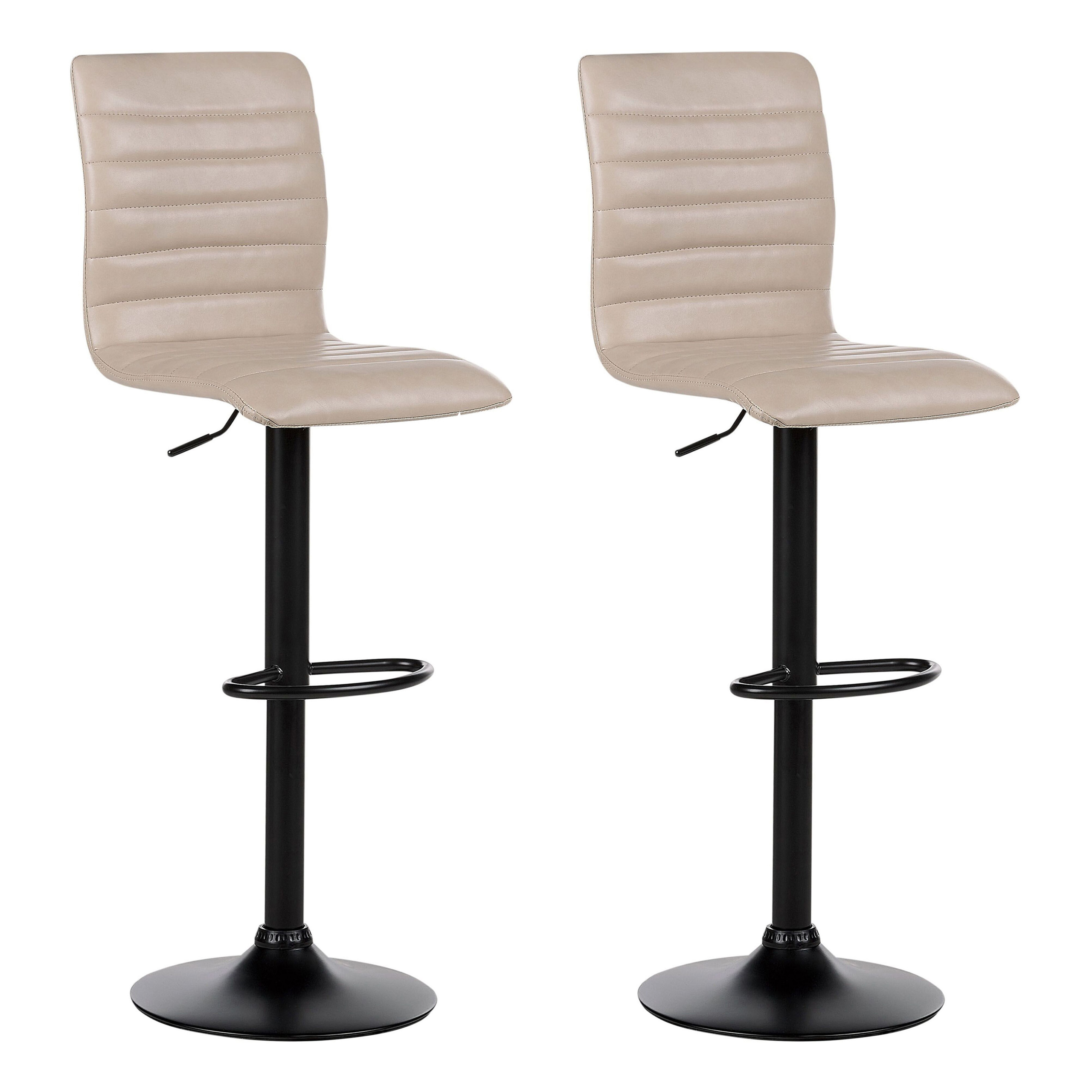 Set med 2 barstolar LUCERNE Vridbar Konstläder Ljusbeige