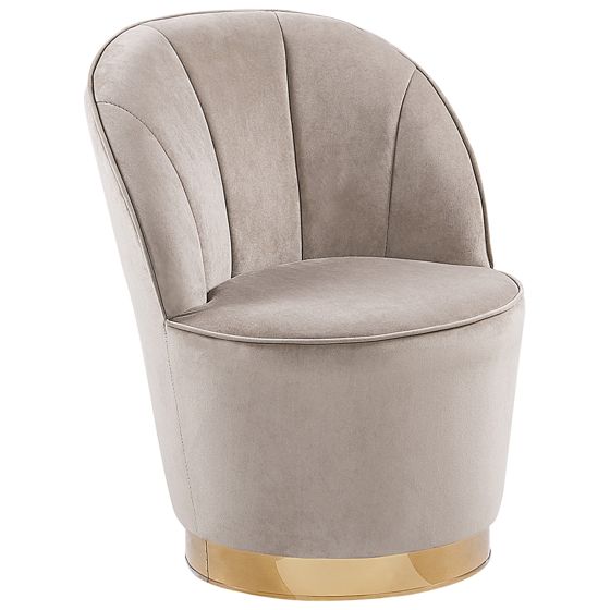 Fåtölj ALBY Sammet Ljusbeige