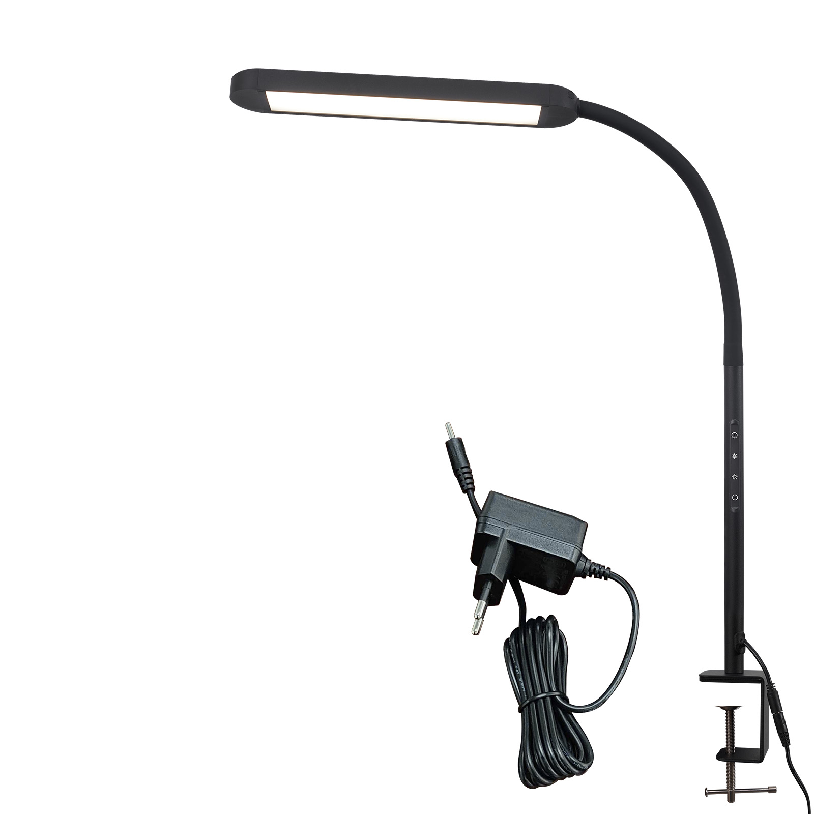 NETTLIFE dimbar LED-bordslampa svart 5 färger och 5 ljusstyrkenivåer 11 W flexibelt ögonskydd