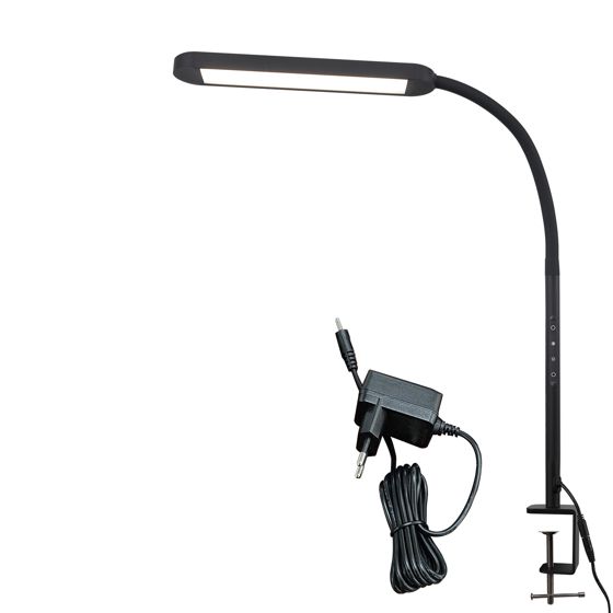 NETTLIFE dimbar LED-bordslampa svart 5 färger och 5 ljusstyrkenivåer 11 W flexibelt ögonskydd