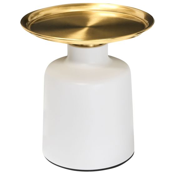 Sidobord DOVE Metall Vit/ Guld