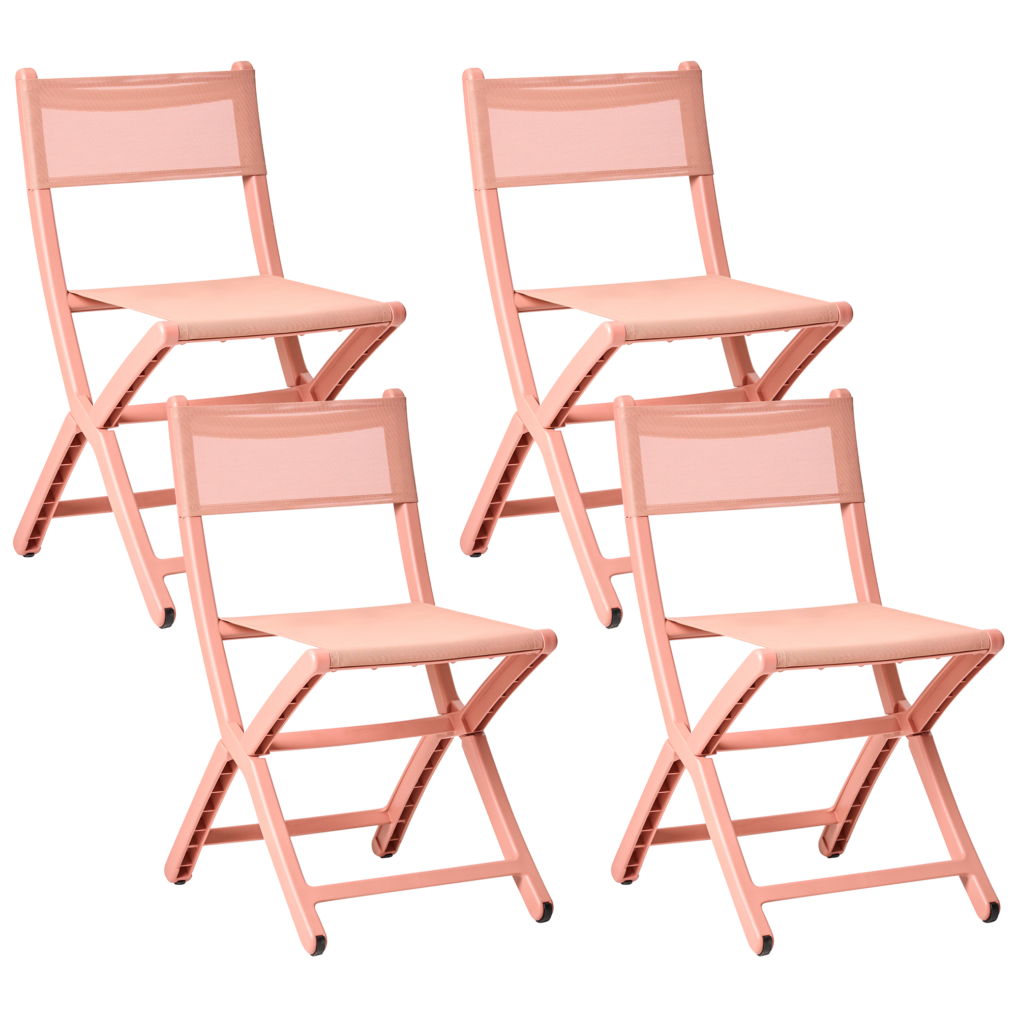 Set med 4 trädgårdsstolar TALCA Fällbar Korall
