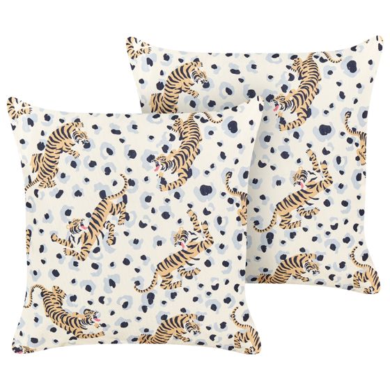 Set med 2 utomhusdynor ARENZANO Djurtryck 45 x 45 cm Beige