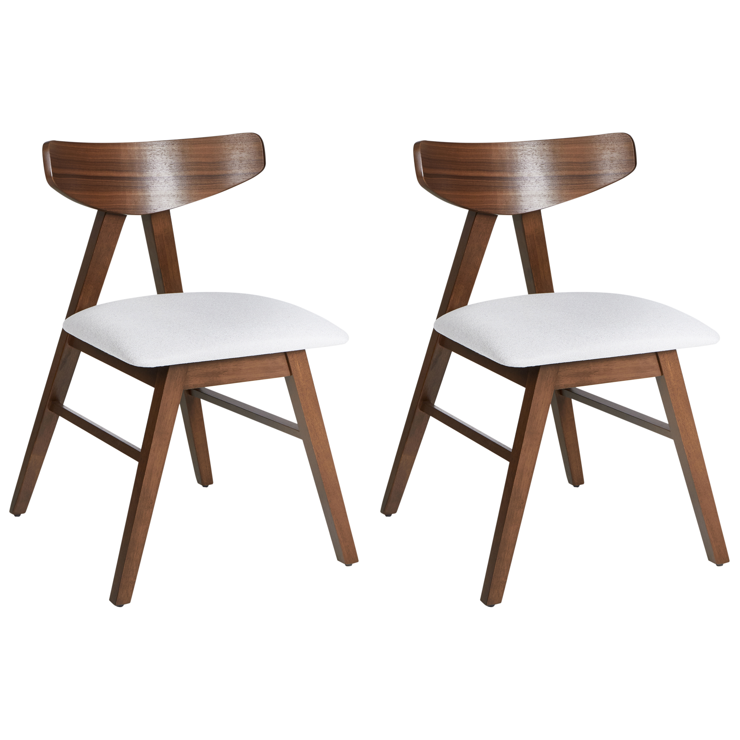 Set med 2 matstolar LACOTA Trä Mörkbrun/ Grå