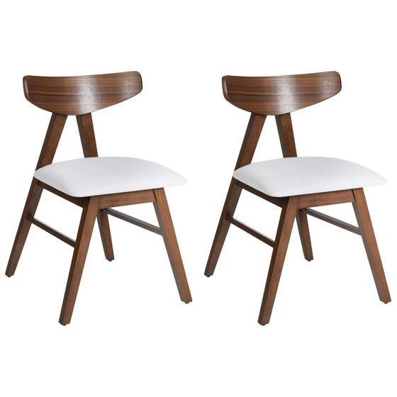 Set med 2 matstolar LACOTA Trä Mörkbrun/ Grå