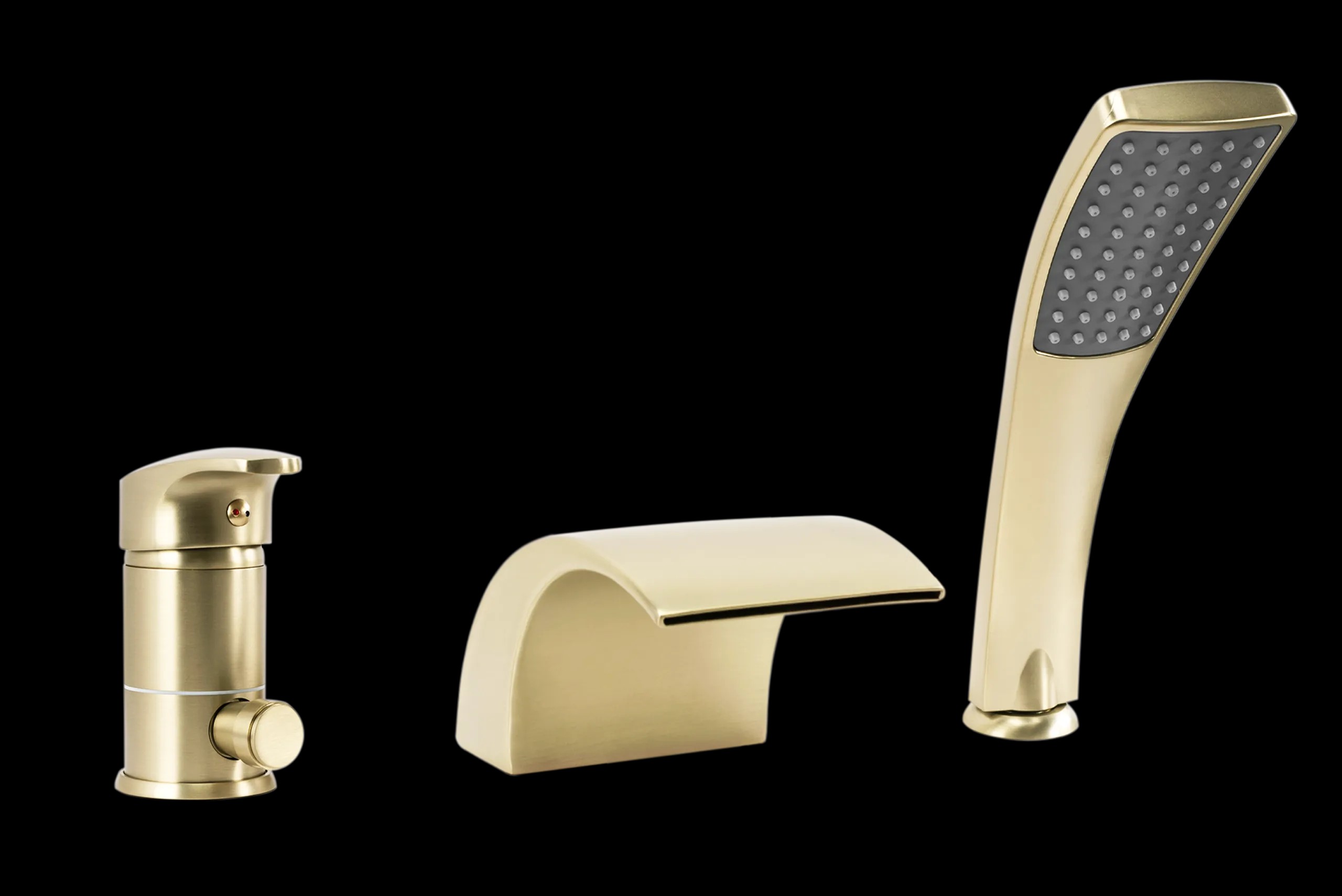 REA Badkarsblandare RIVEN Borstat Guld, 14x4x23,6cm