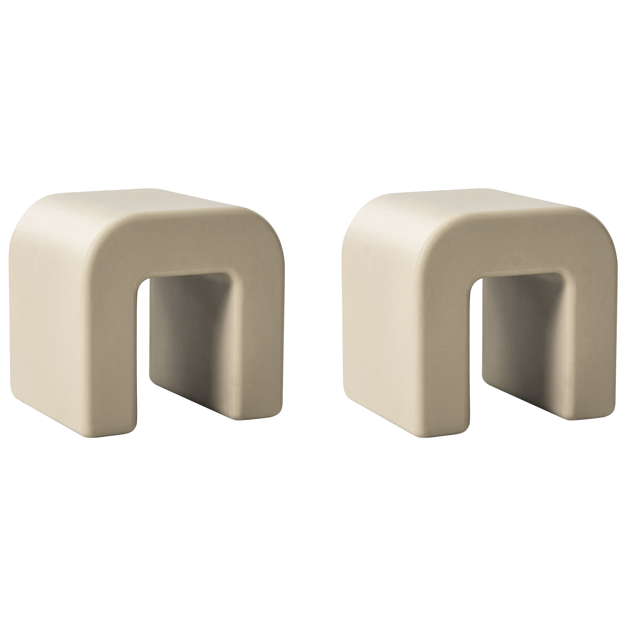 Set med 2 sidobord MOZIA Beige Olivgrön