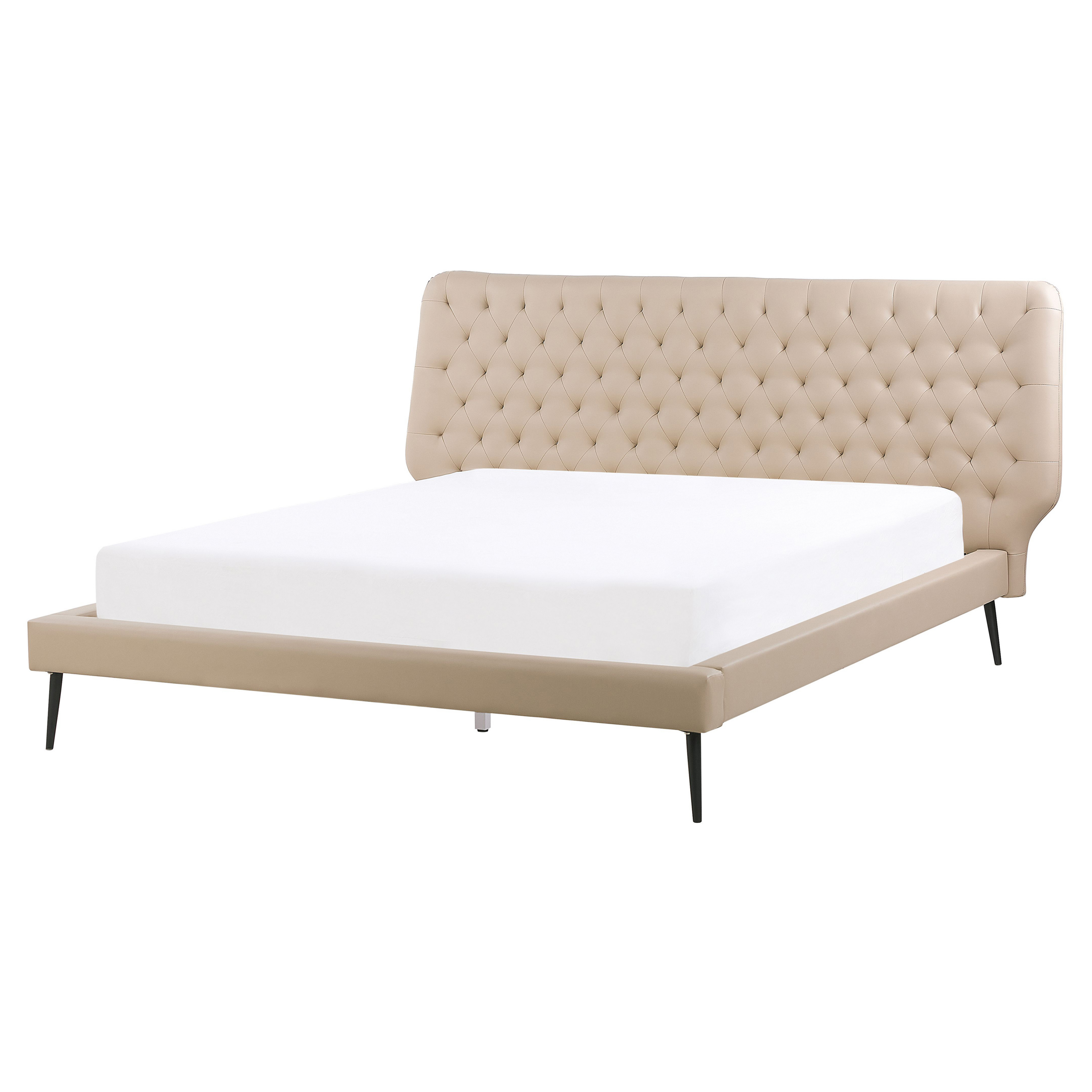 Säng med lamellram Konstläder ESSONNE 160 x 200 cm Beige