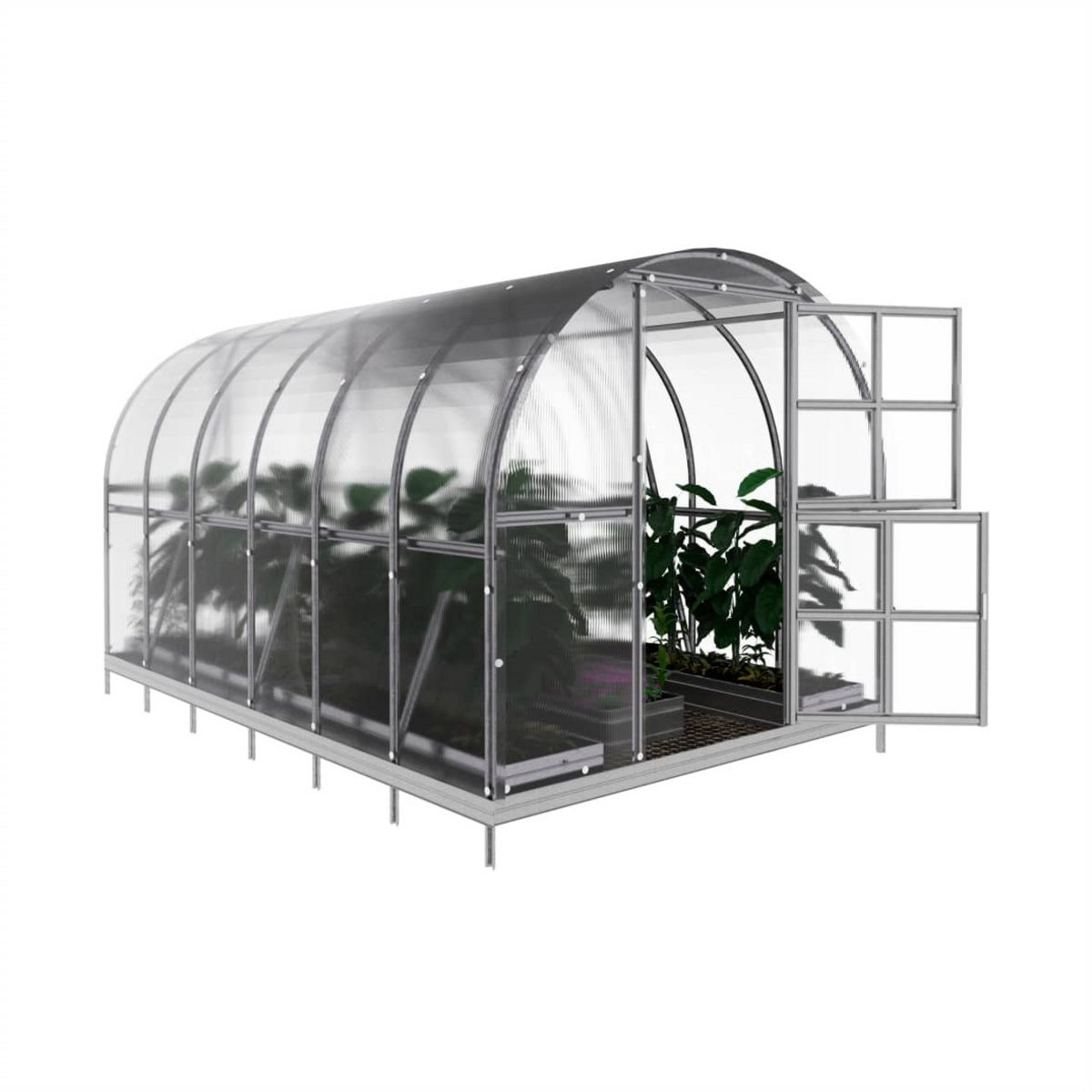 Växthus KLASIKA ARCH 6 m2, 3 m x 2 m, 6 mm polykarbonatöverdrag
