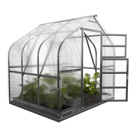 Växthus Standard KLASIKA 5 m2, 2,5 m x 2 m, 4 mm polykarbonatskydd (1 takfönster)