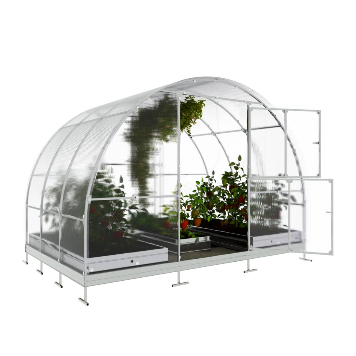 Växthus KLASIKA TUBE 6 m2, 3 m x 2 m, 4 mm polykarbonatöverdrag