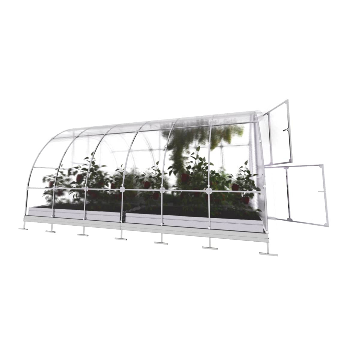 Växthus KLASIKA TUBE 12 m2, 3 m x 4 m, 6 mm polykarbonatöverdrag