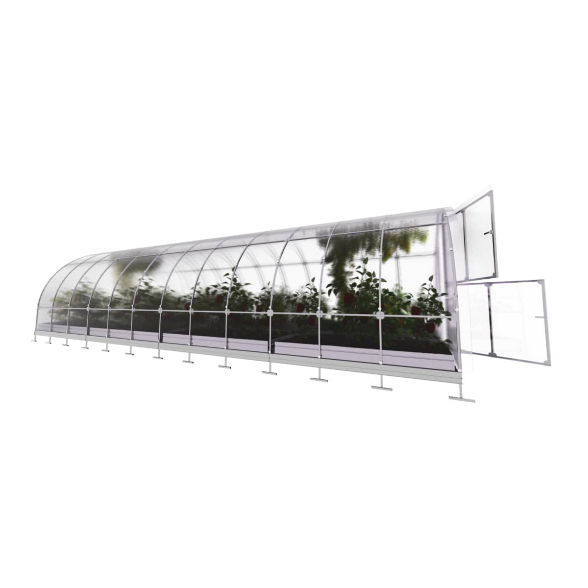 Växthus KLASIKA TUBE 24 m2, 3 m x 8 m, 6 mm polykarbonatöverdrag