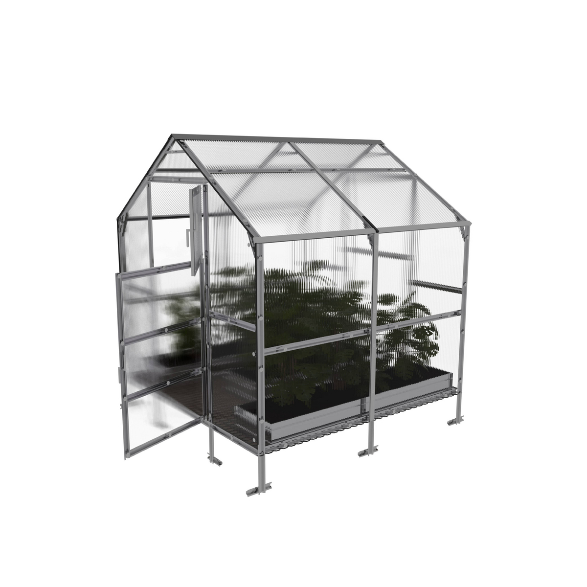 Växthus KLASIKA BERNARD 4,7 m2, 2,35 m x 2 m, 4 mm polykarbonatöverdrag