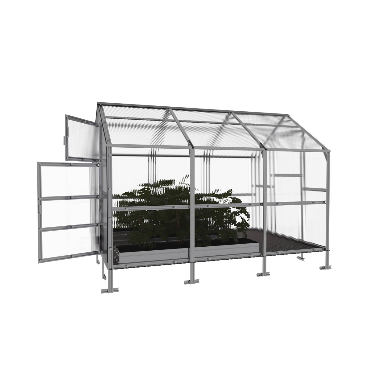 Växthus KLASIKA BERNARD 7,05 m2, 2,35 m x 3 m, 4 mm polykarbonatöverdrag
