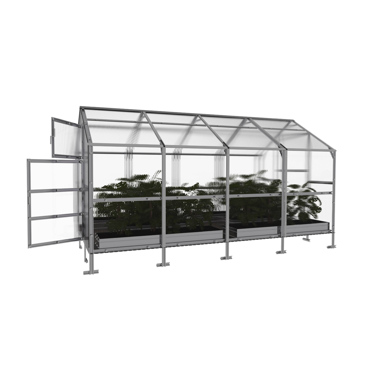 Växthus KLASIKA BERNARD 9,4 m2, 2,35 m x 4 m, 6 mm polykarbonatöverdrag
