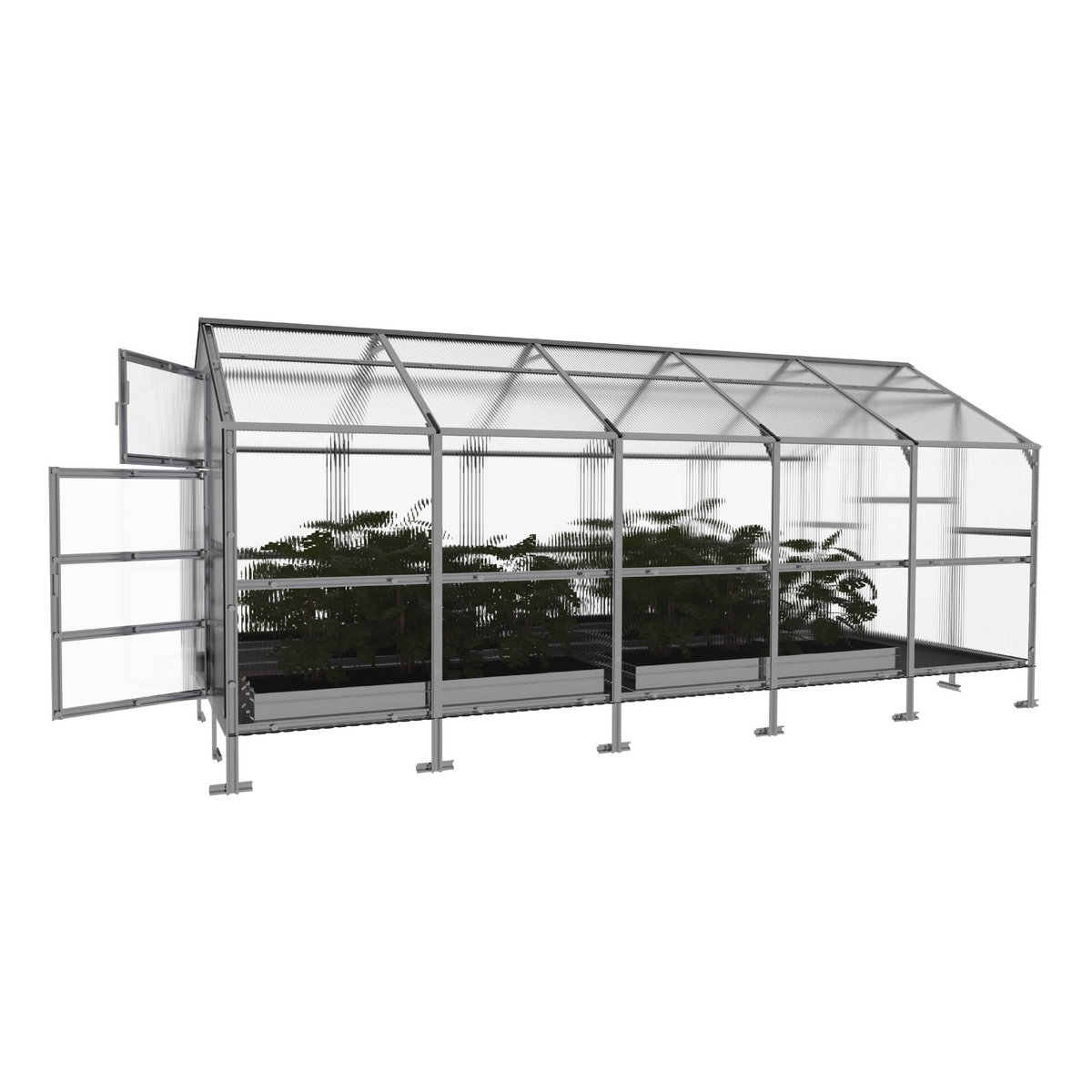 Växthus KLASIKA BERNARD 11,75 m2, 2,35 m x 5 m, 4 mm polykarbonatöverdrag