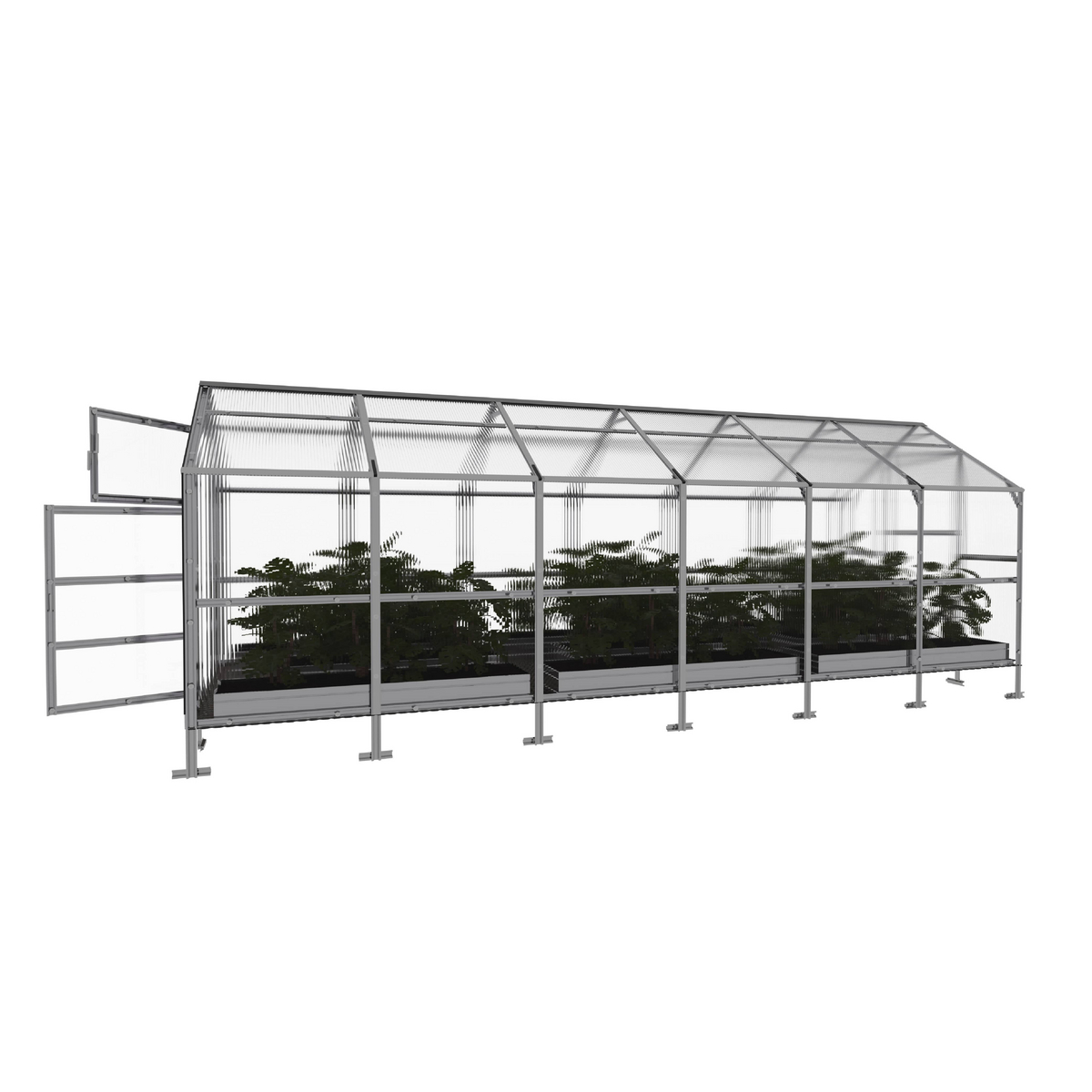 Växthus KLASIKA BERNARD 14,1 m2, 2,35 m x 6 m, 6 mm polykarbonatöverdrag
