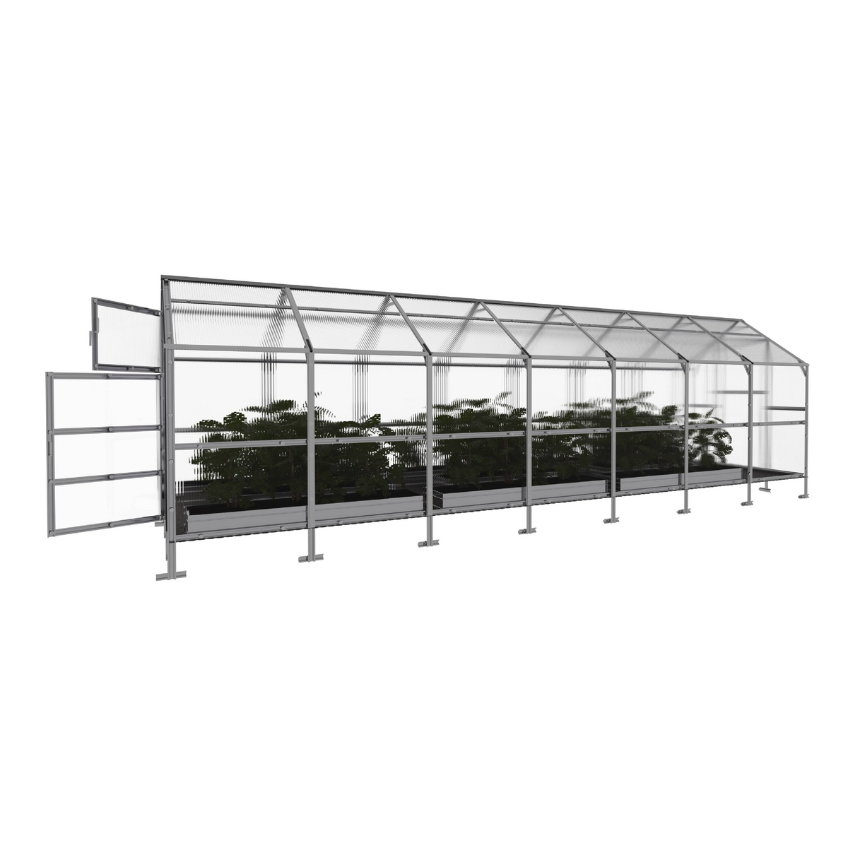 Växthus KLASIKA BERNARD 16,45 m2, 2,35 m x 7 m, 4 mm polykarbonatöverdrag