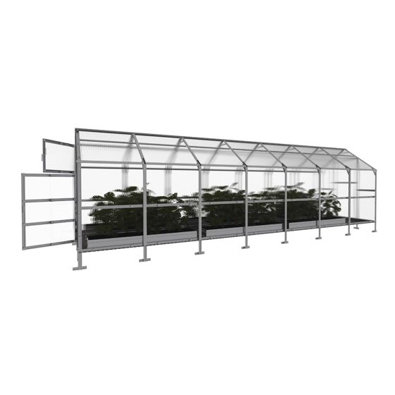 Växthus KLASIKA BERNARD 16,45 m2, 2,35 m x 7 m, 4 mm polykarbonatöverdrag
