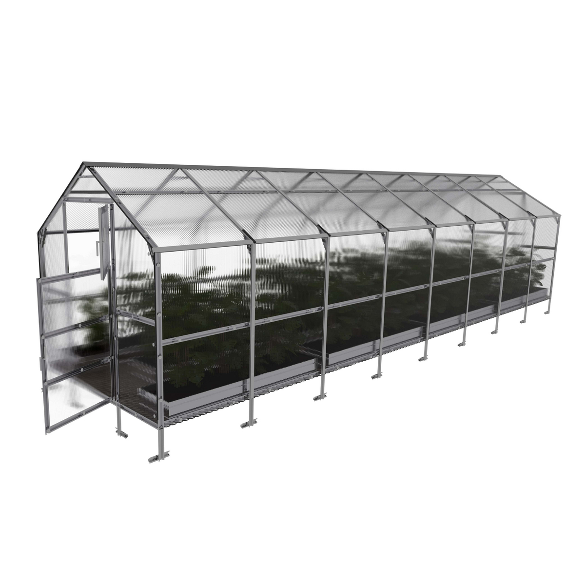 Växthus KLASIKA BERNARD 18,8 m2, 2,35 m x 8 m, 4 mm polykarbonatöverdrag