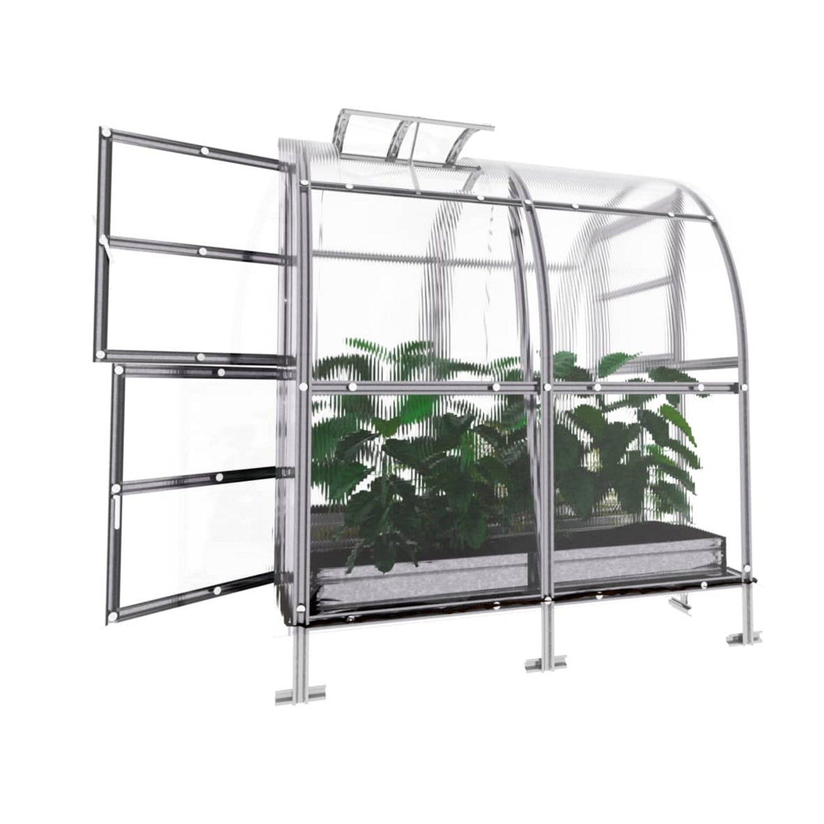 Växthus KLASIKA SLIM 2 x 2 m (4 m²), 4 mm polykarbonatskydd