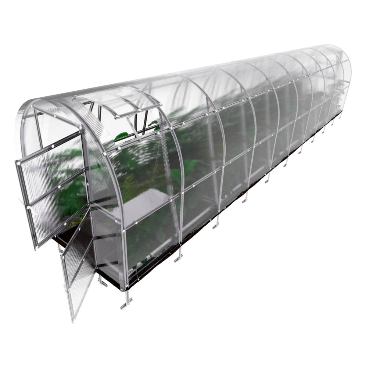 Växthus KLASIKA SLIM 2 x 10 m (20 m²), 4 mm polykarbonatskydd