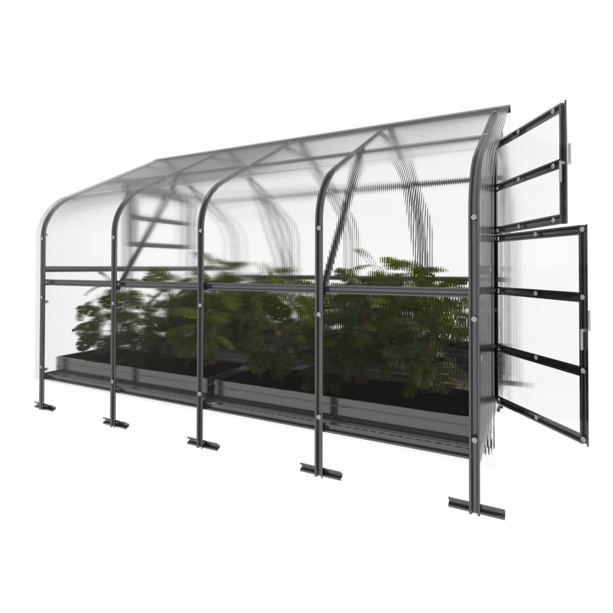 Växthus KLASIKA DROP 10 m2, 2,5 m x 4 m, 6 mm polykarbonatöverdrag