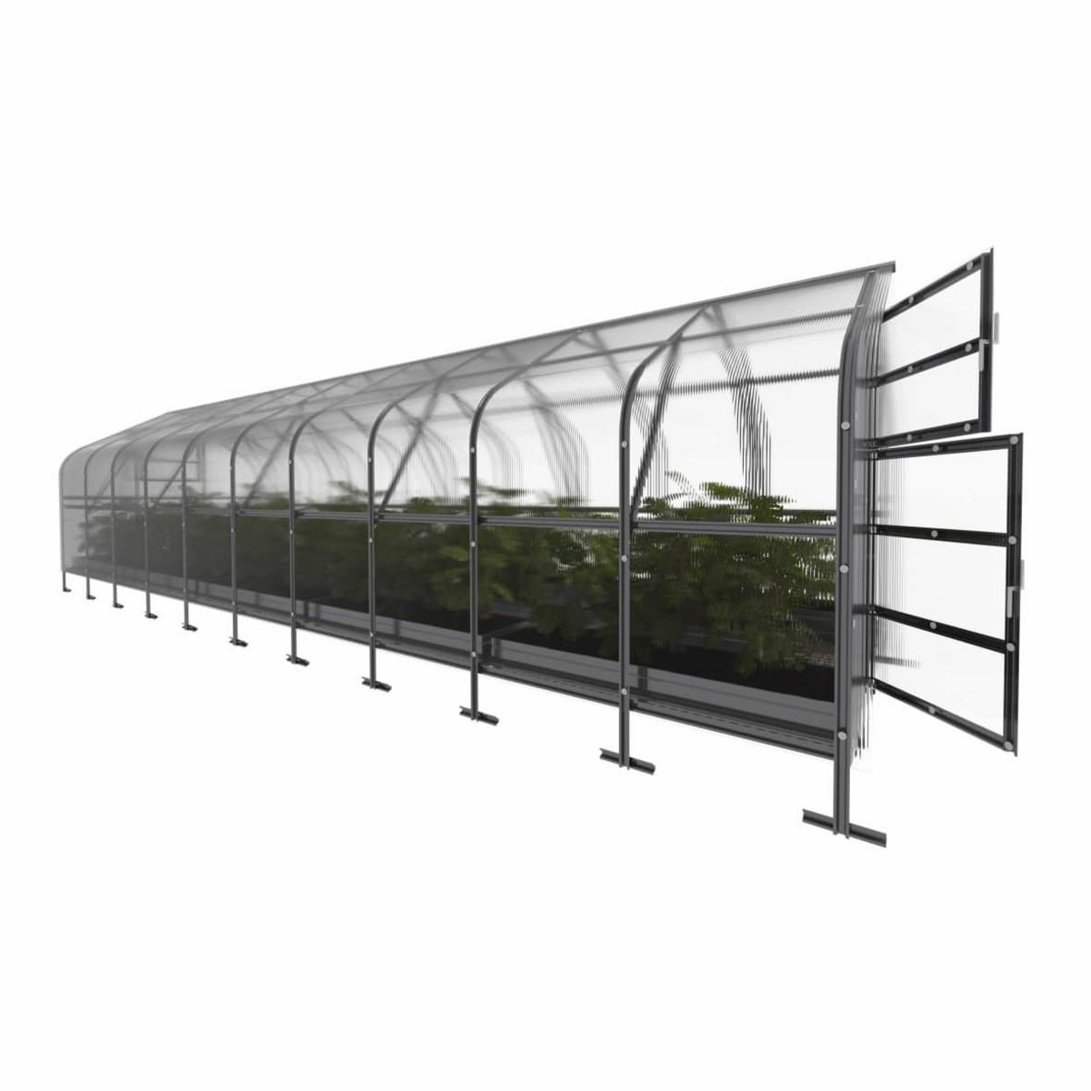 Växthus KLASIKA DROP 25 m2, 2,5 m x 10 m, 4 mm polykarbonatöverdrag