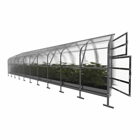Växthus KLASIKA DROP 25 m2, 2,5 m x 10 m, 4 mm polykarbonatöverdrag
