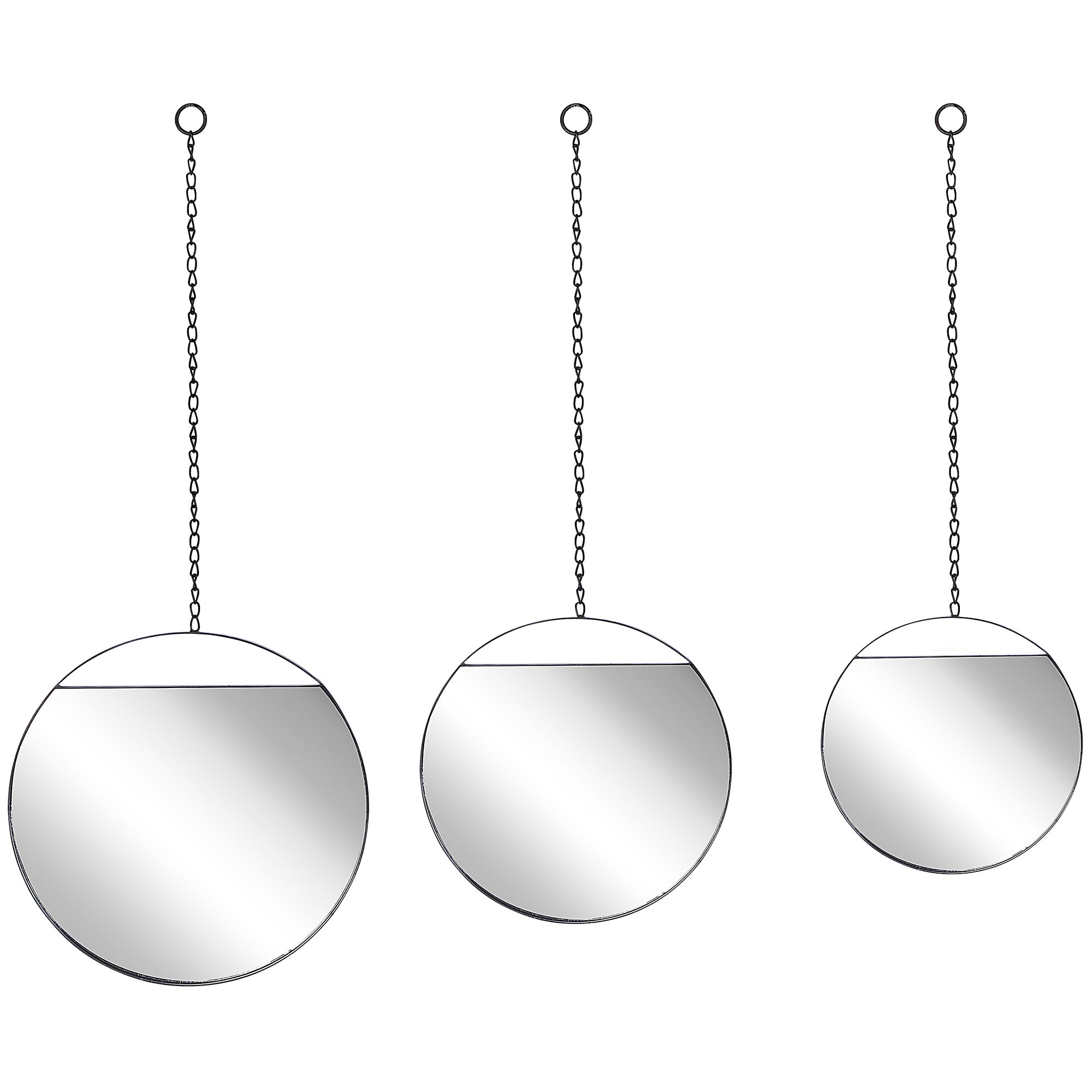 Väggspegel ODOS 33/29/24 cm 80/75/69 cm Metall Svart